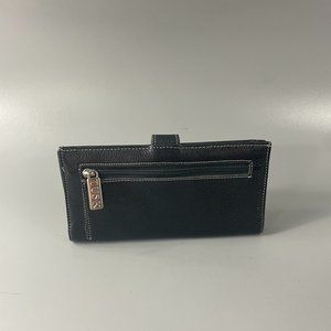 TUSK Black Leather Snap Flap Wallet